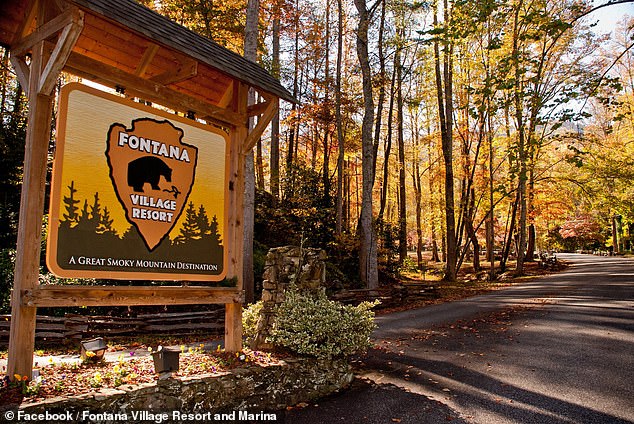 The couple, of Ithaca, New York, had been camping and hiking the Appalachian Trail since late September. Due to several days of heavy rain and poor sleep, the couple decided to check into the Lodge at Fontana Village Resort (pictured), located about two miles off the trail